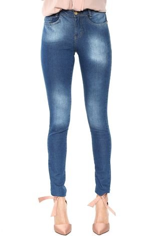Calça Jeans Polo Wear Skinny Bolsos Azul
