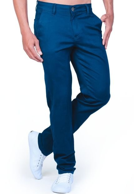 Calça Sport Fino Amil Tecido Com Elastano Modelo Slim 989 Marinho - Marca Amil