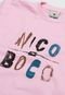 Camiseta Nicoboco Infantil Logo Rosa - Marca Nicoboco