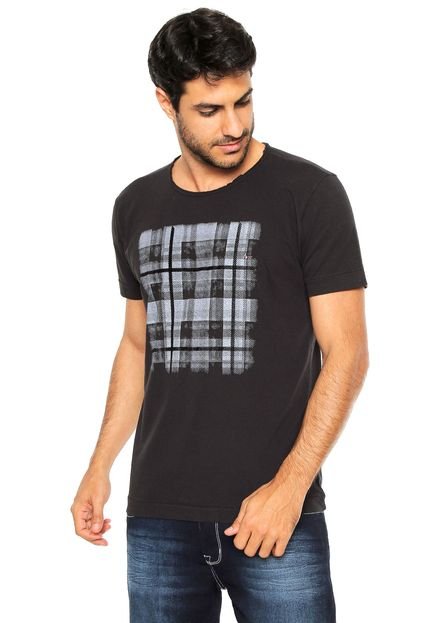 Camiseta Aramis Regular Fit Xadrez Preta - Marca Aramis
