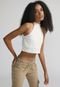 Regata Cropped Forever 21 Cut Out Off-White - Marca Forever 21