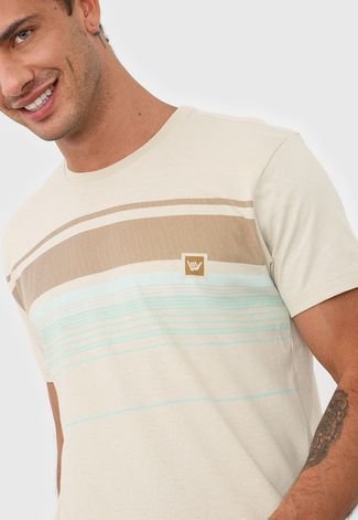Camiseta Hang Loose Stripe Bege/Verde