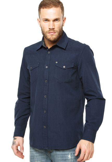 Camisa Casual M. Officer Azul - Marca M. Officer