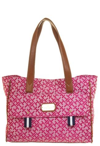 Bolsa Tommy Hilfiger Web Loop Xbody Geo Rosa - Compre Agora