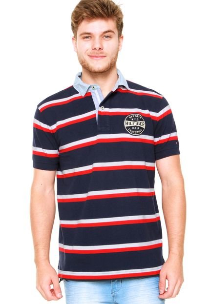 Camisa Polo Tommy Hilfiger Listrada Azul-marinho - Marca Tommy Hilfiger