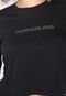 Camiseta Cropped Calvin Klein Jeans Logo Preta - Marca Calvin Klein Jeans