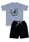 Conjunto Verão Juvenil Curto Camiseta   Bermuda Menino - Cinza - Marca COLBACHO
