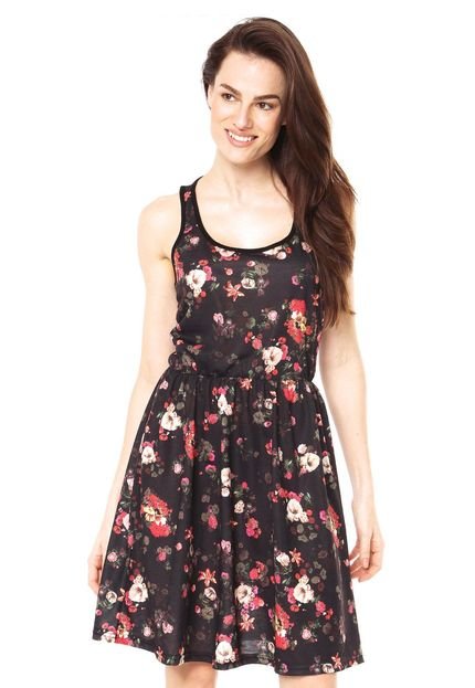 Vestido FiveBlu Flor Preto - Marca FiveBlu