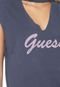 Regata Guess Choker Estampada Azul-marinho - Marca Guess