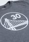 Camiseta NBA Juvenil Estampada Golden State Warriors Stephen Curry Casual Cinza Mescla Escuro - Marca NBA