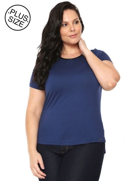 Blusa Cativa Plus Size Viscolight Plus Azul-Marinho - Marca Cativa Plus