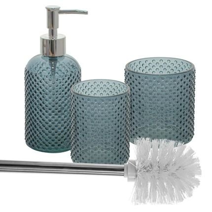 Acessórios para Banheiro Lavabo 3 peças de Vidro Fumê - Casambiente - Marca Casa Ambiente