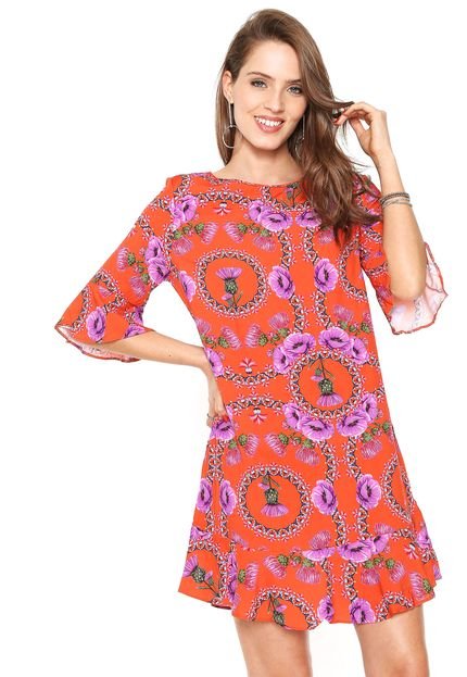 Vestido Lez a Lez Curto Babado Laranja - Marca Lez a Lez