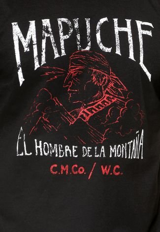 Camiseta Manga Curta West Coast Mapuche Preta