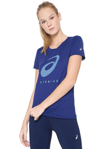 Camiseta Asics W Core Running Pa Ss Spir Azul-marinho - Marca Asics