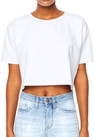 Blusa Calvin Klein Jeans Cropped Branca
