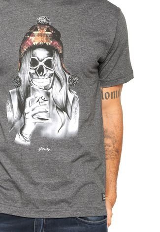 Camiseta Rusty Ac Skullgirl Cinza-Escuro