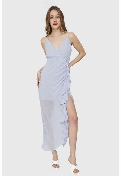 Vestido Tajo Y Vuelo Celeste Nicopoly Compra Ahora Dafiti Chile