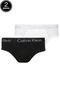 Kit 2pçs Cueca Calvin Klein Underwear Slip Logo Branca/Preta - Marca Calvin Klein Underwear