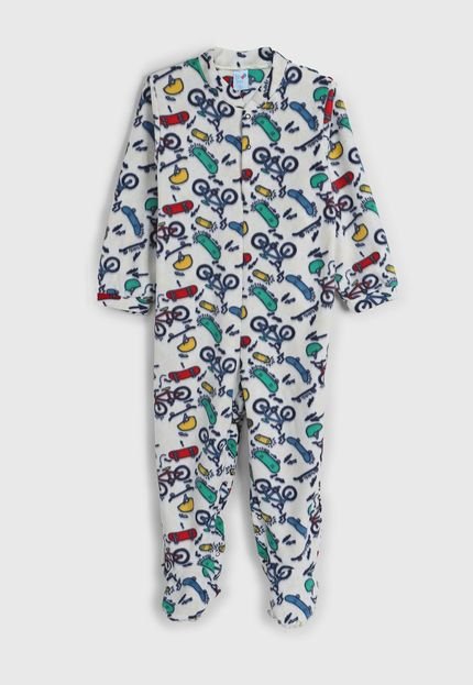 Pijama Bebê Tip Top Longo Skate Branco - Marca Tip Top