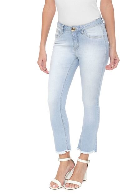 Calça Jeans Eventual Bootcut Cropped Desfiada Azul - Marca Eventual