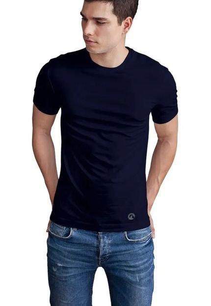 Camiseta Slim Mayon Algodão Egípcio Azul - Básica Marinho - Marca USEMAYON