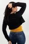 Jaqueta Preta Cropped Feminina Sarja Stretch Anticorpus - Marca Anticorpus JeansWear