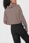 Blusa Cropped Tricats Textura Marrom - Marca Tricats