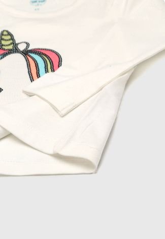 Blusa Tip Top Infantil Unicórnio Off-White