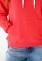 Blusa de Moletom Flanelada Fechada Fila Logo Vermelha - Marca Fila