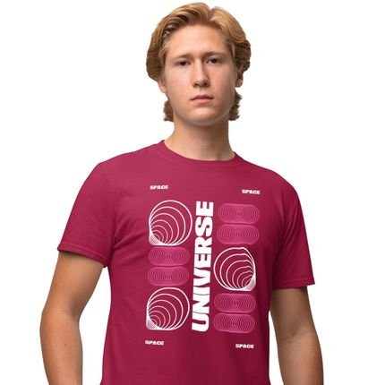 Camisa Camiseta Genuine Grit Masculina Estampada Algodão 30.1 Universe Space - P - Bordo - Marca Genuine
