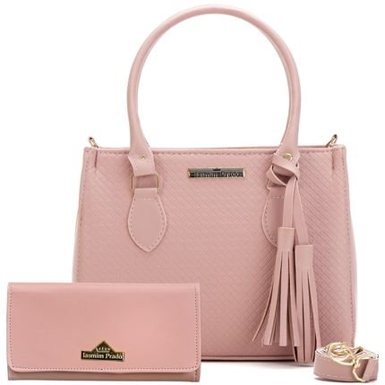 Bolsa Feminina Grande com Carteira Transversal Rosa - Marca Lavini Shoes