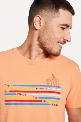 Camiseta Estampada Acontece Em Olinda Reserva Laranja