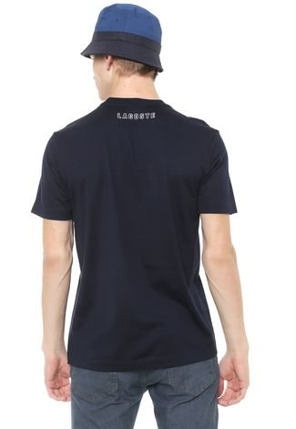 Camiseta Lacoste Estampada Azul-Marinho