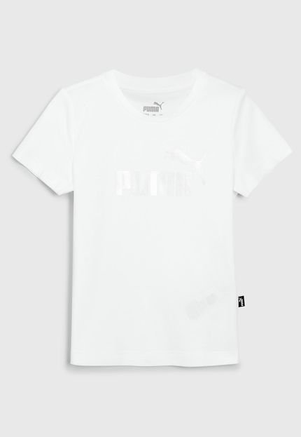 Camiseta Infantil Puma Ess  Nova Shine Logo Branca - Marca Puma