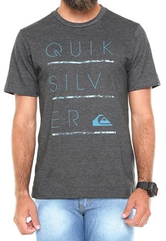 Camiseta Quiksilver Three Lines Cinza-Escuro