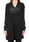 Maxi Cardigan For Why Tricot Vazado Preto - Marca For Why