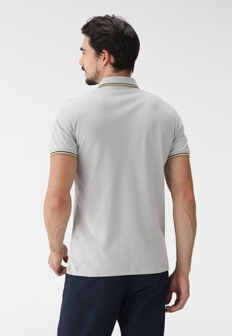 Camisa Polo Colcci Reta Logo Cinza