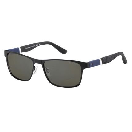 Óculos de Sol Tommy Hilfiger 1283/S Preto e Azul Masculino - Marca Tommy Hilfiger