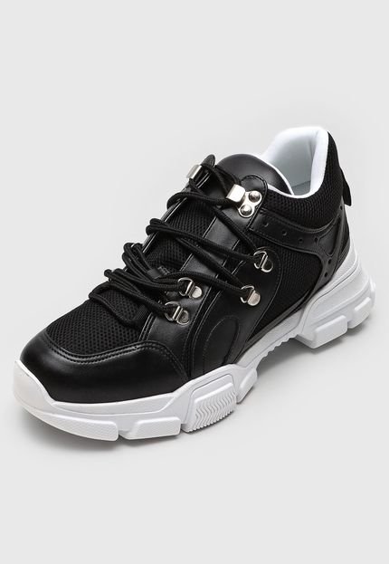 Tênis Dad Sneaker Chunky Forever 21 Recortes Preto - Marca Forever 21