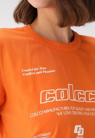 Camiseta Colcci Logo Laranja