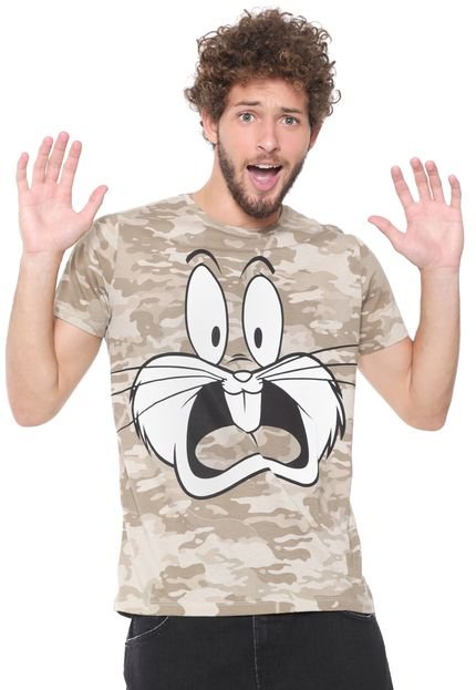 Camiseta Sideway Looney Tunes Pernalonga Bege - Marca Sideway Looney Tunes