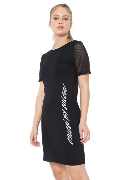 Vestido Colcci Fitness Curto Recortes Preto - Marca Colcci Fitness