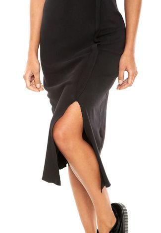 Vestido Redley Midi Recorte Preto