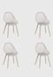 Conjunto 04 Cadeiras Cloe Base Aço Nude Off-white - Marca Rivatti