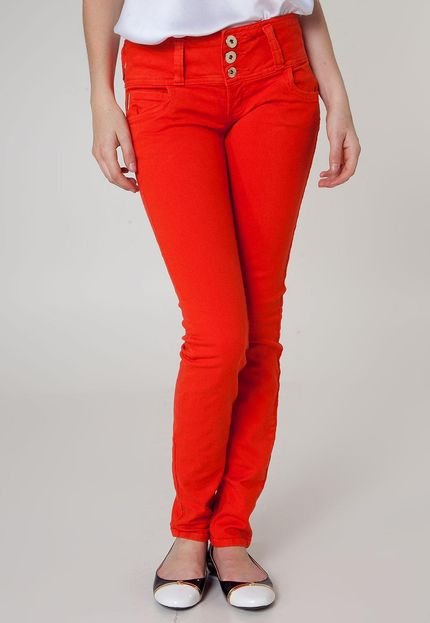 Calça Jeans Colcci Skinny Tina Power Color Laranja - Marca Colcci