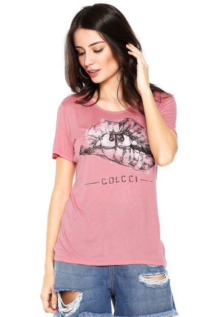 Camiseta Colcci Slim Rosa - Marca Colcci