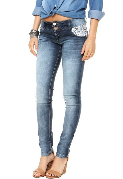 Calça Jeans Disparate Skinny Renda Azul - Marca Disparate