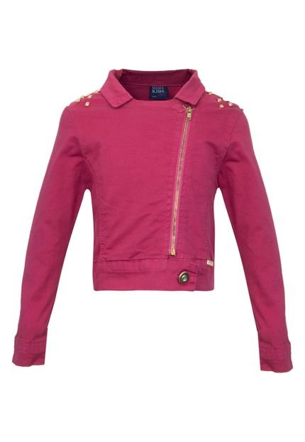 Jaqueta Jeans Mania Kids Jungle Rosa - Marca Mania Kids