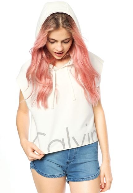 Blusa Calvin Klein Jeans Capuz Off-White - Marca Calvin Klein Jeans